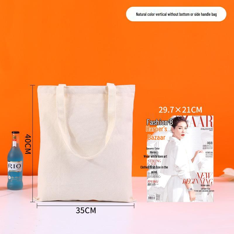 High-End Custom Logo Canvas Tote Bag - White, Blank, Personalized Printing