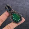 Emerald(Simulated) Gemstone Handmade Copper Wire Wrap Jewelry Pendant 2.76" I5o61