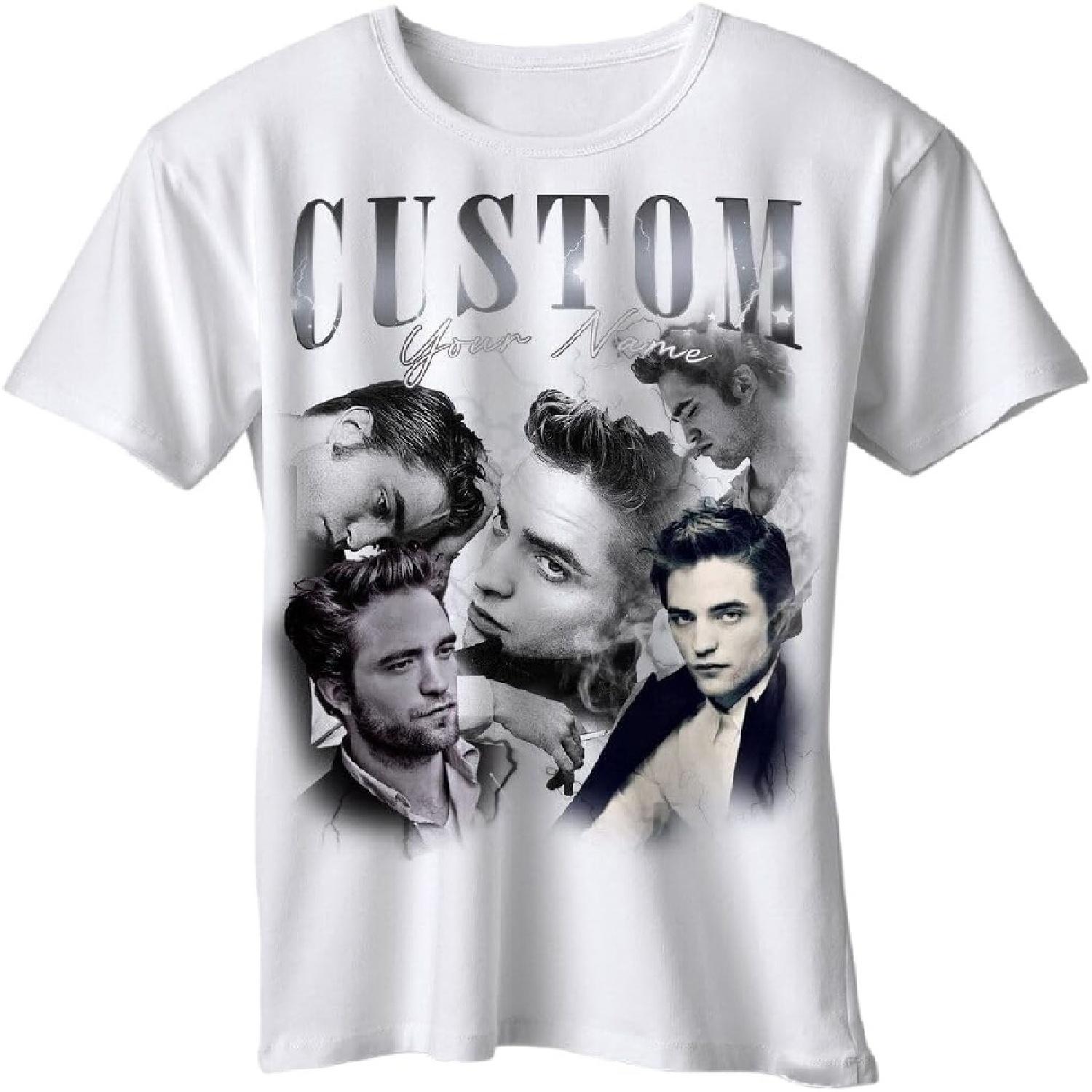 PrintPrime Personalized Bootleg T-Shirt, Vintage 90s Collage Design, Custom Rap Graphic Tee XXXXXL белый