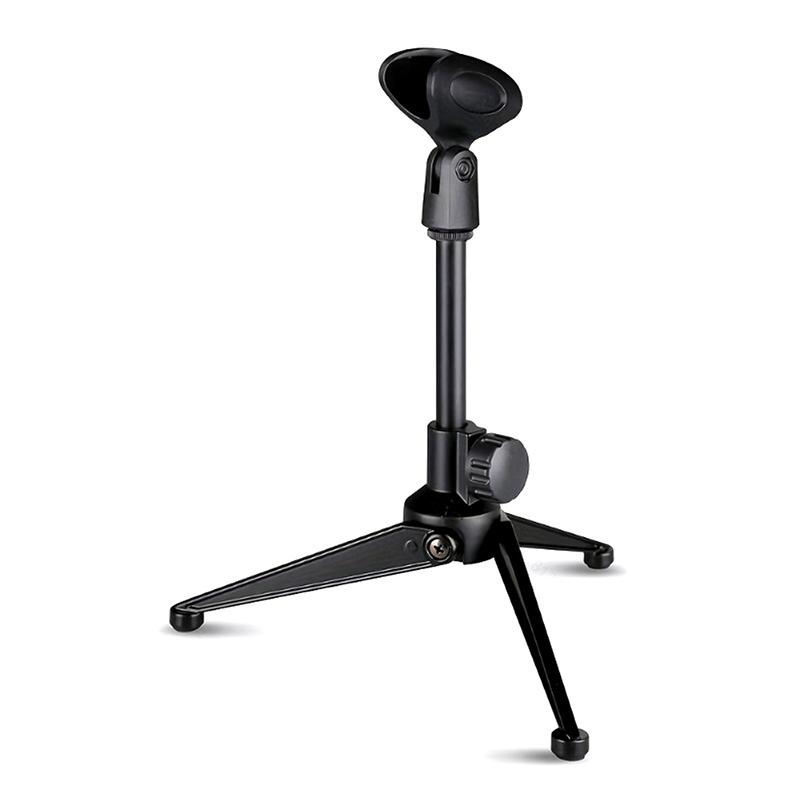 Adjustable Microphone Stand Desktop Tripod Mini Portable Mic Stand Holder Mic Clip Holder Bracket Lightweight For Live