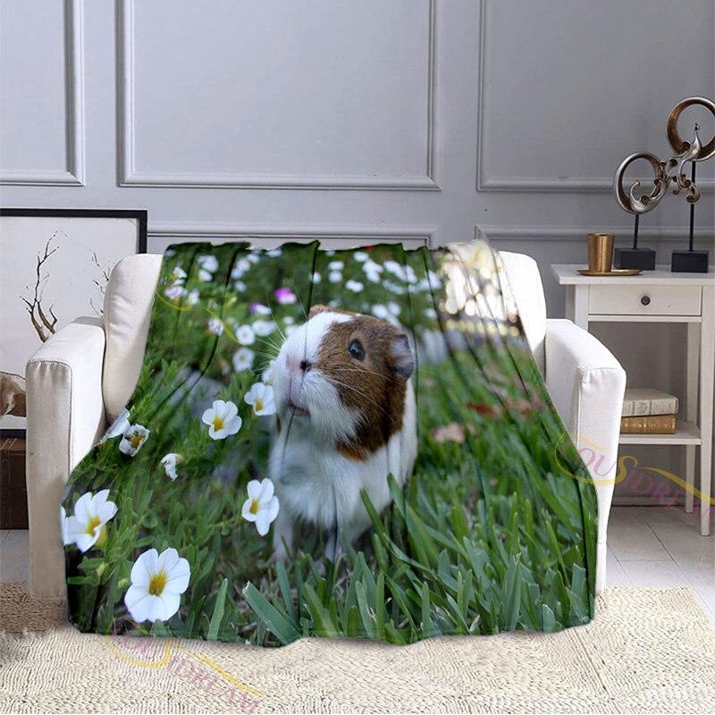 Guinea Pig Cute Animal Print Blanket Flannel Blankets Cartoon Print Sheet Sofa Throw Bedspread Kids Siesta Leisure Coverings