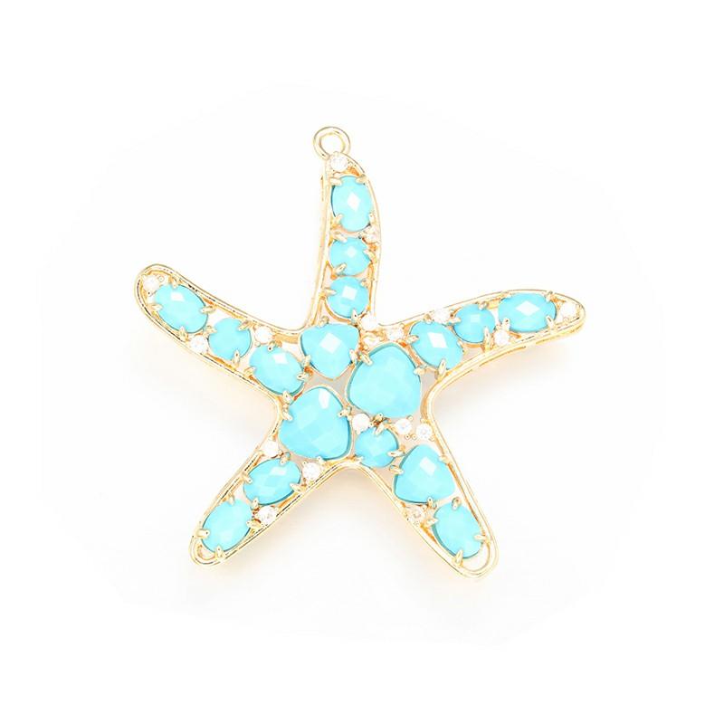 ZHUKOU 52x54mm pandantiv fashion Stea de mare din Cristal pentru femei Accesorii Handmade pentru Realizarea Colierelor Cercei model:VD417