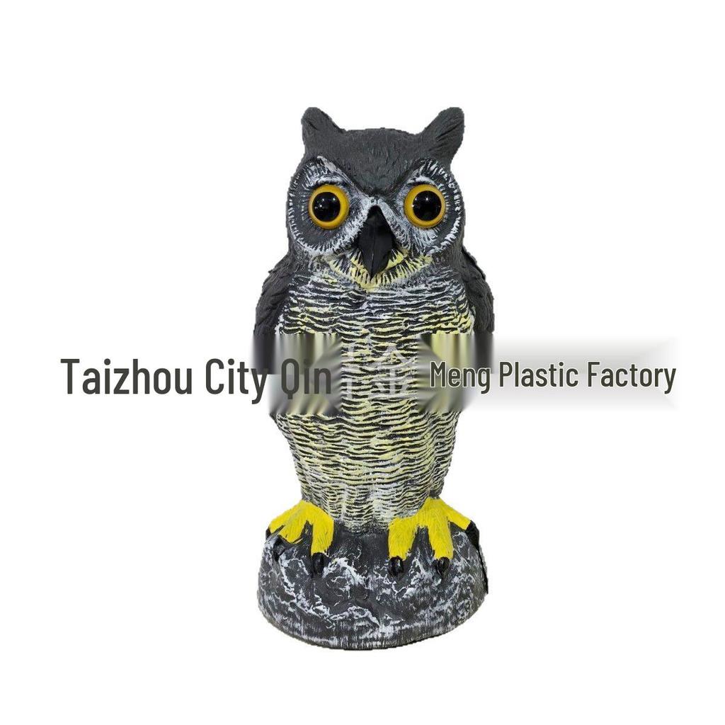 Cross-Border Owl: Outdoor Bird-Scaring, Rodent-Repelling Resin Ornament with Head Movement