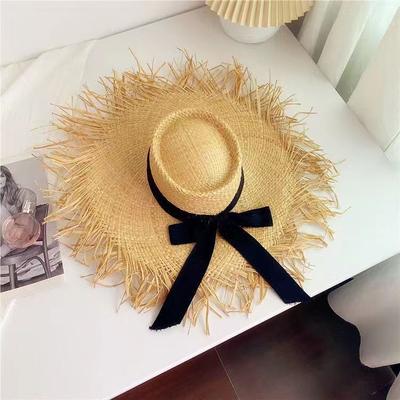 Summer Vacation Wind Raffia Straw Hat Women's Handmade Rough Edge Big Brim Sun Protection Temperament Beach Hat