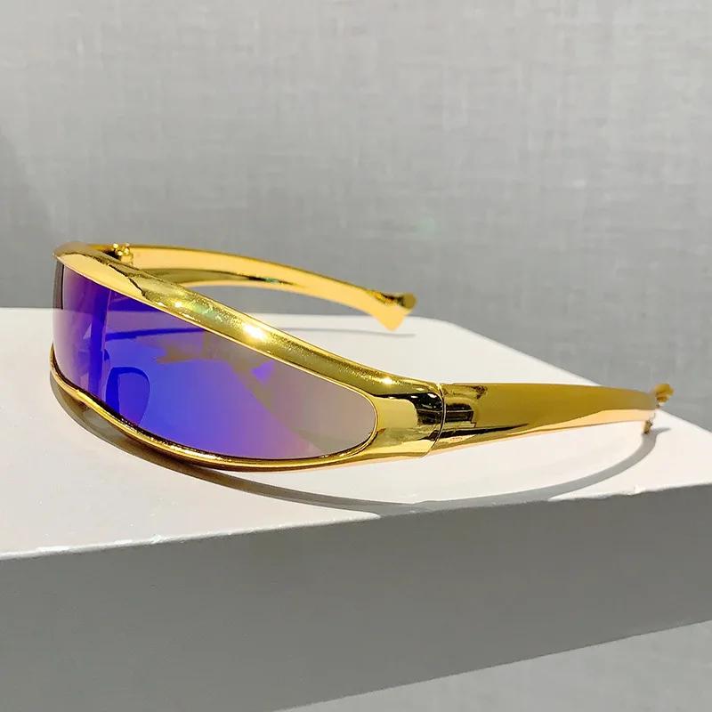 Gafas de Sol de Una Pieza de Marca de Lujo Vintage Y2K para Mujer y Hombre Gafas de Sol Punk Populares Gafas Deportivas para Exteriores Tendencia Gafas de Sol