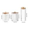 Qtip Holder Dispenser with Bamboo Lid Cotton Ball Pads Swabs Holder Jar Bathroom