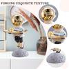 Resin Astronaut Statue Piggy Bank Ornament Entrance Key Storage Tray (Yellow)