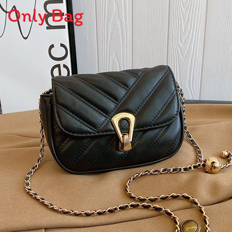 Small Fashionable Quilted Chain Shoulder Bag With Interior Zipper Pocket For Women