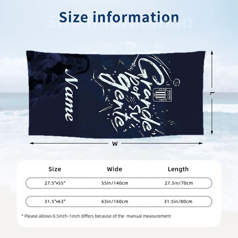 Alianza Lima Custom Name Printed Beach Towel Personalized Soft Towel For Swimming Beach Travel