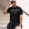 2026 Neues Modell Unisex Sommer 100 Reine Baumwolle Modisches Sportliches Lässiges Lockeres Italienisches Muster Bedrucktes Rundhals Kurzärmeliges T-Shirt