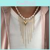 Baroque Pearl Style Heart Pendant Necklace For Women With Multilayer Design