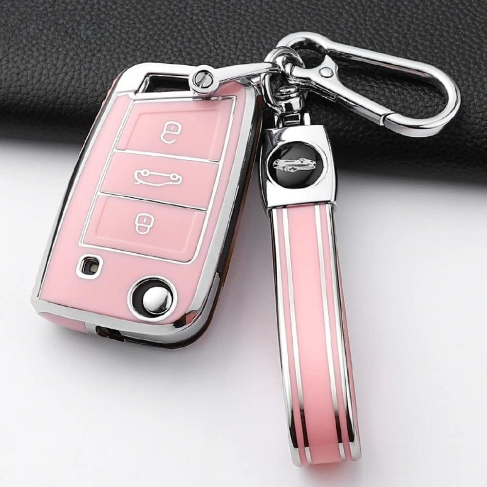 For VW Volkswagen Golf 7 MK7 Tiguan MK2 for SEAT Ateca Leon FR 2 Ibiza for Skoda Octavia Car Key Case Cover Interior Accessories