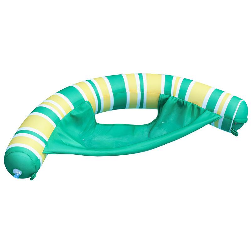 Inflatable U Shaped Pool Float Water Hammock Leaf Pattern Floating Lounge Chair Floating Raft Bed