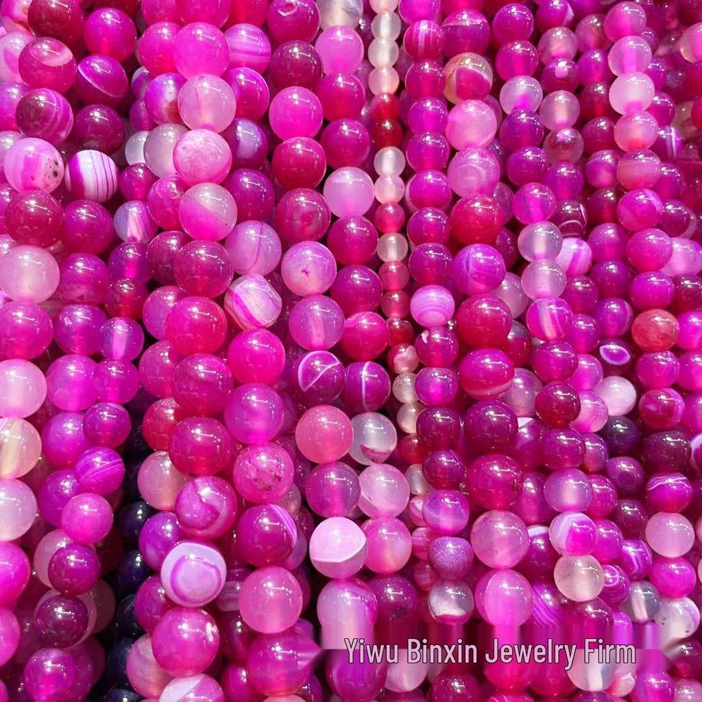Bin Xin Jewelry: Red Striped Agate Round Beads for DIY Jewelry Accessories