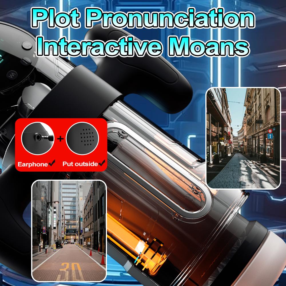 2026 Electric 10 Telescopic 10 Vibrator 4 Sucking Voice Interactive LED Display Adult Male Masturbation Entertainment Airplane Cup