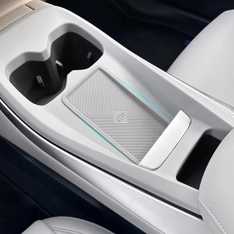 For XPeng Mona M03 Wireless Charging Panel Silicone Pad Original Color Dustproof Non-slip Pad Car Interior Decoration Products