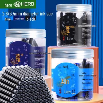 Hero Fountain Pen Ink Cartridges 359, Third Grade Special: Pure Blue & 2.6 Black Ink, Replaceable Cartridges.
