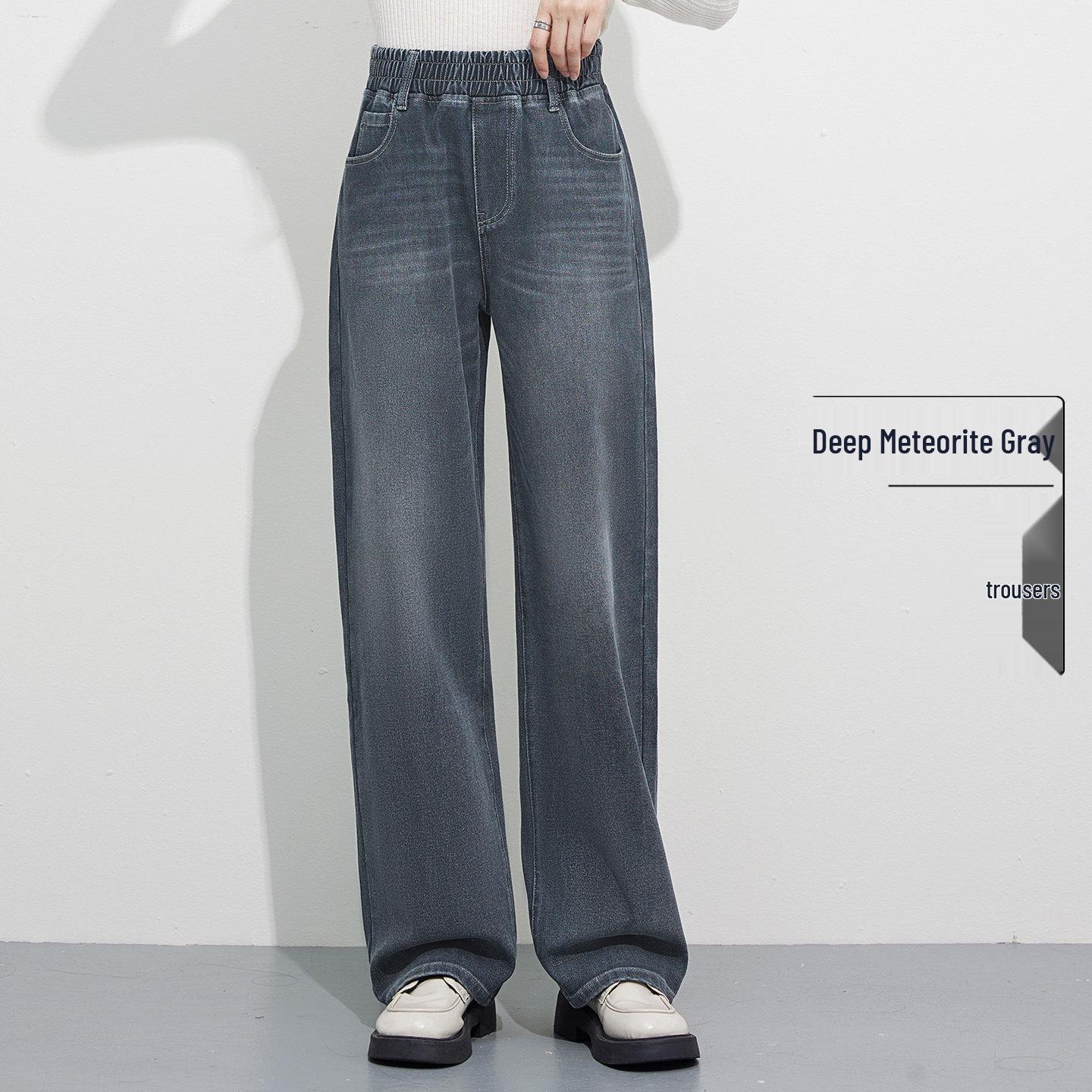 

Bixu Women s Plus Size Wide-Leg Jeans - Stretch Loose Fit Elastic Waist Pants 4XL