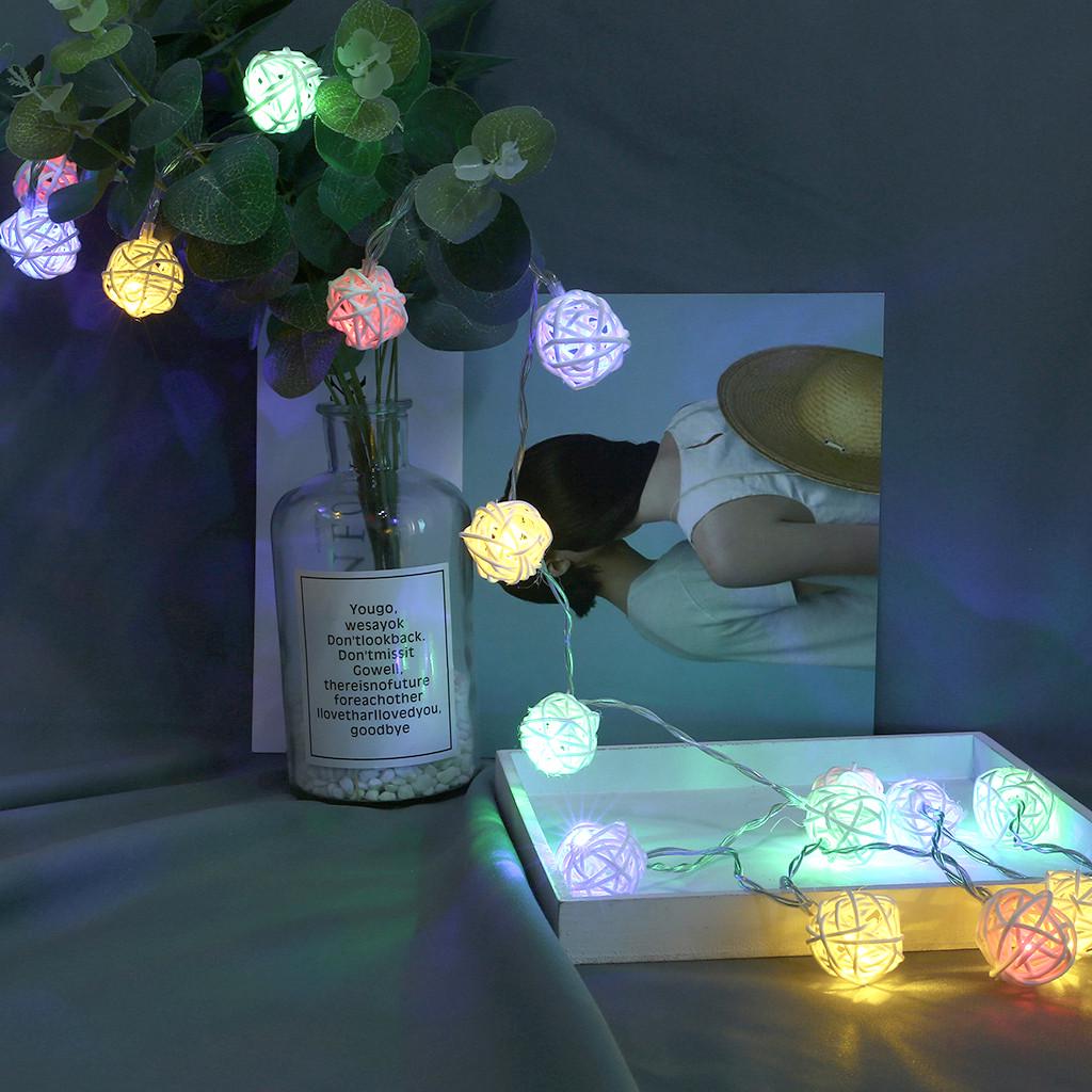 Buy [ZW] Cotton Ball String Lights 20 LED Cotton Remote Control String