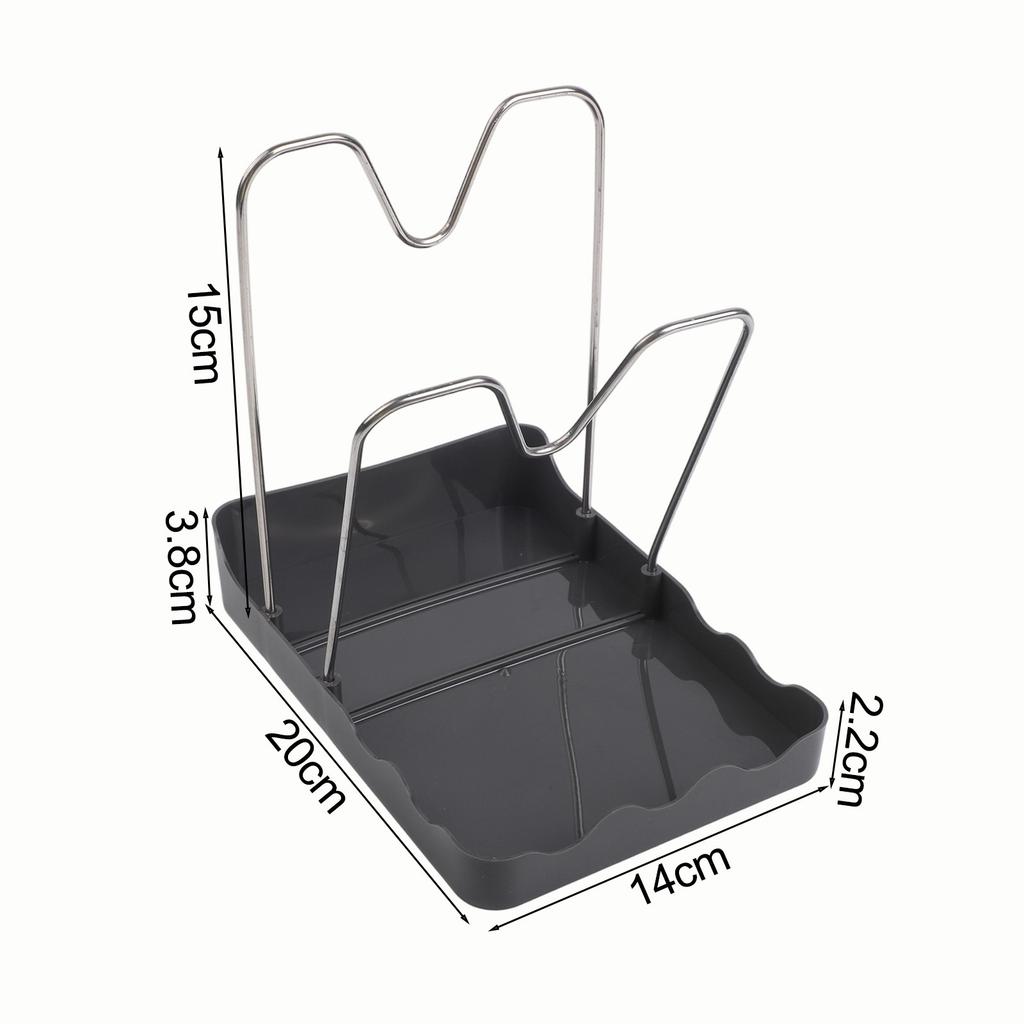 2-in-1 Design Kitchen Organizer Pot Lid Holder Spoon Rest Easy Cleanup
