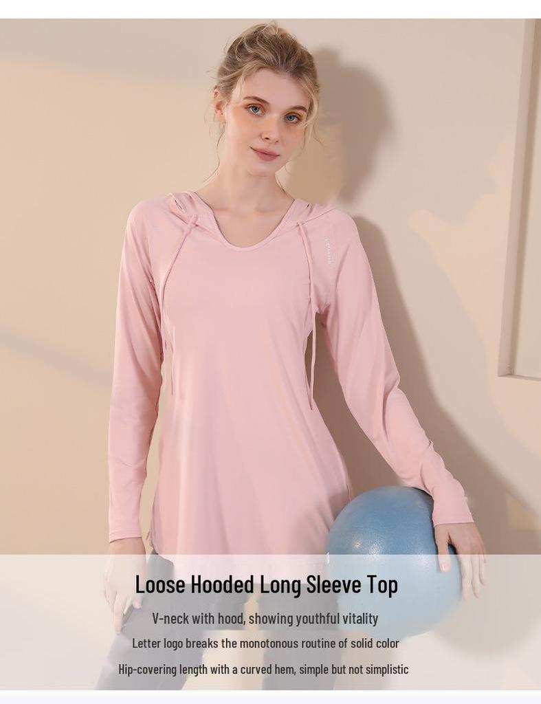 Women's Quick-Dry Breathable Slim Fit Long Sleeve Hoodie for Yoga and Running