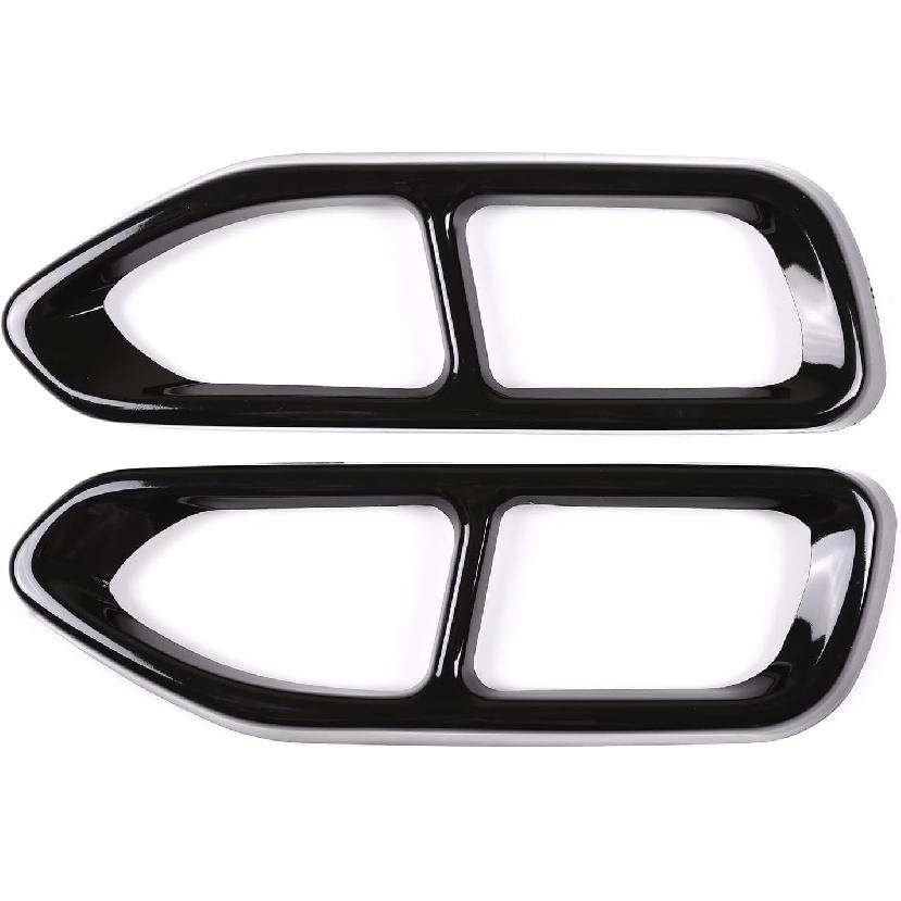 304 Stainless Steel Car Exhaust Tail Pipe Cover Trim For For BMW 7 Series G11 G12 730 740 750i 2016 2017 2018 (black)