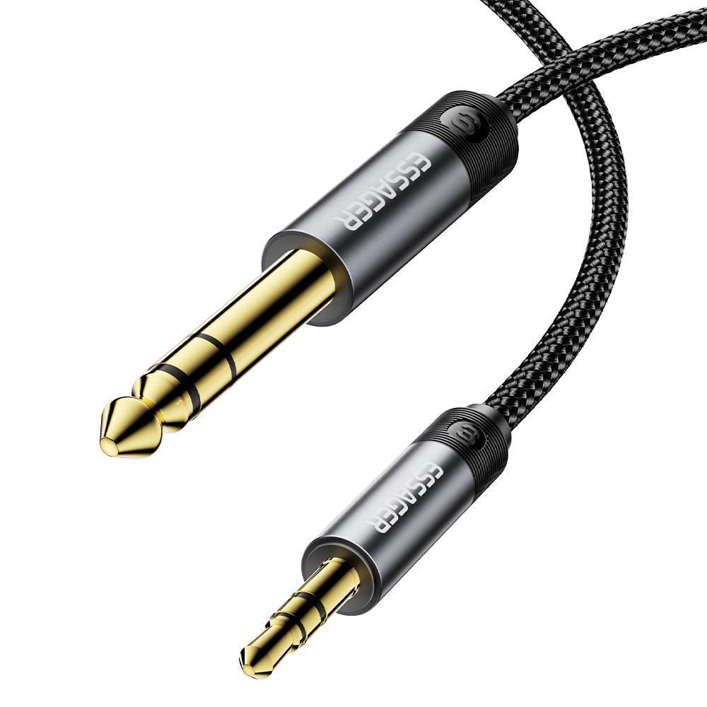 

ESSAGER 3.5mm Male to 6.5mm Male Audio Cable 0.5m HD Sound Braided Cable with Gold Plated Connector
