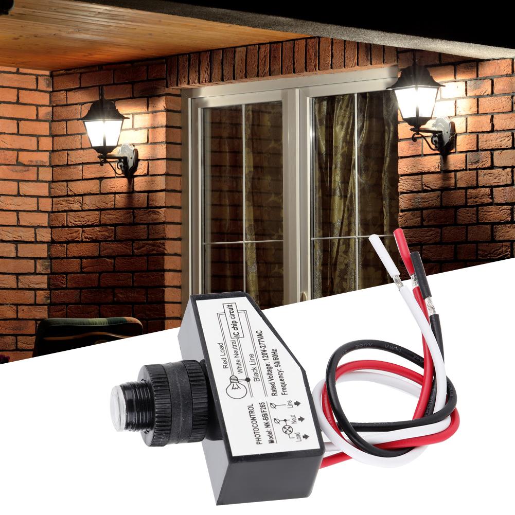 Høyeffekts fotoelektrisk bryter lyskontrollbryter for hage 120-277VAC 50/60Hz
