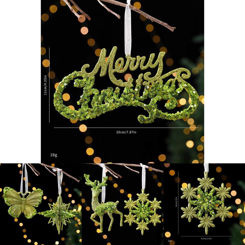 Christmas Tree Scene Decor With Glitter Snowflake Ornaments And Acrylic Material For Holiday Celebrations