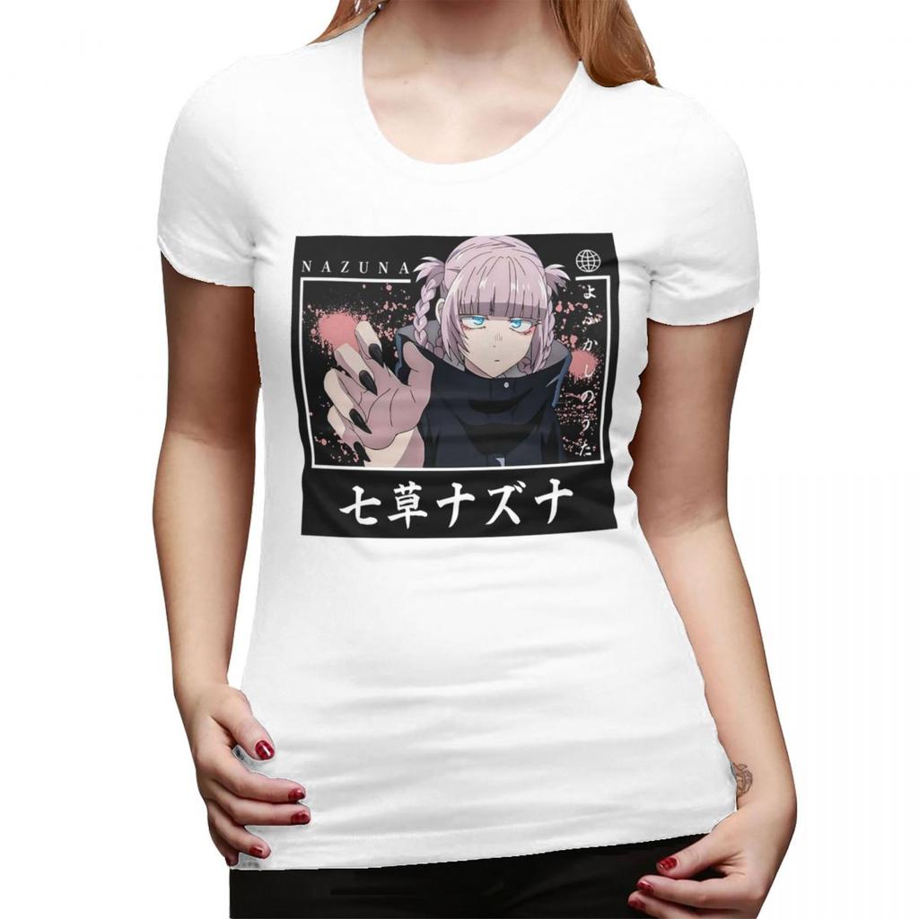 Call Of The Night Anime Nazuna Nanakusa TShirt for Women Crew Neck Streetwear T Shirts Womens Tees Short Summer Clothes Tops