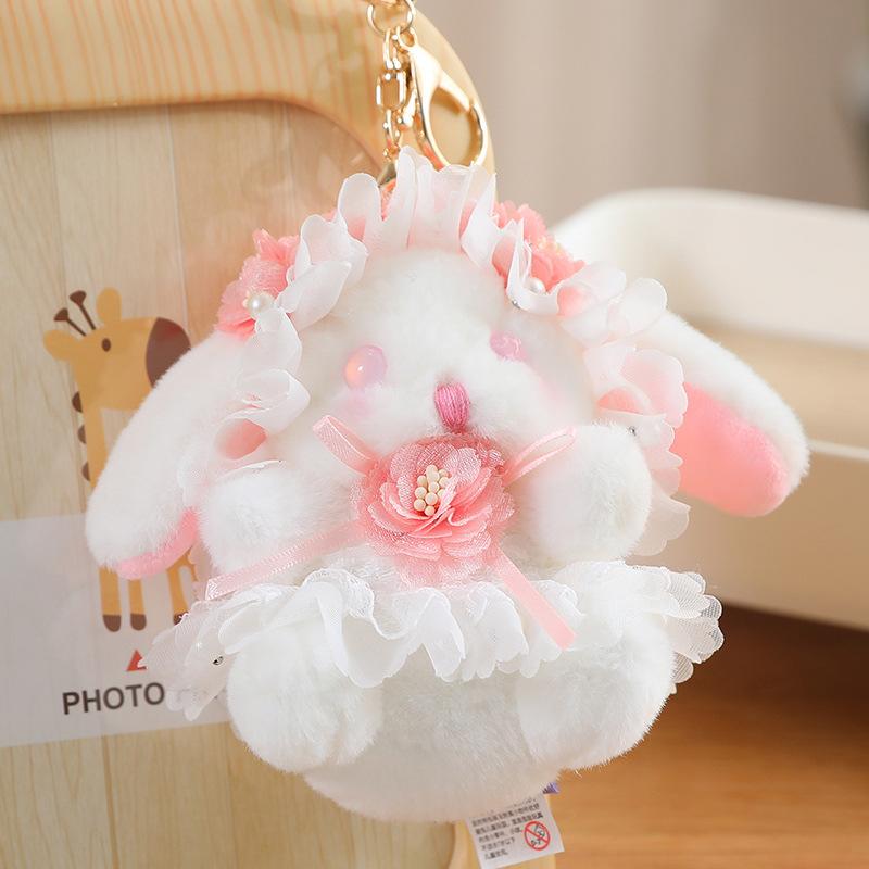 Lolita Rabbit Cute Plush Toy Bow Tie Ribbon Send Girlfriend Pendant Doll Grab Machine Doll Gift