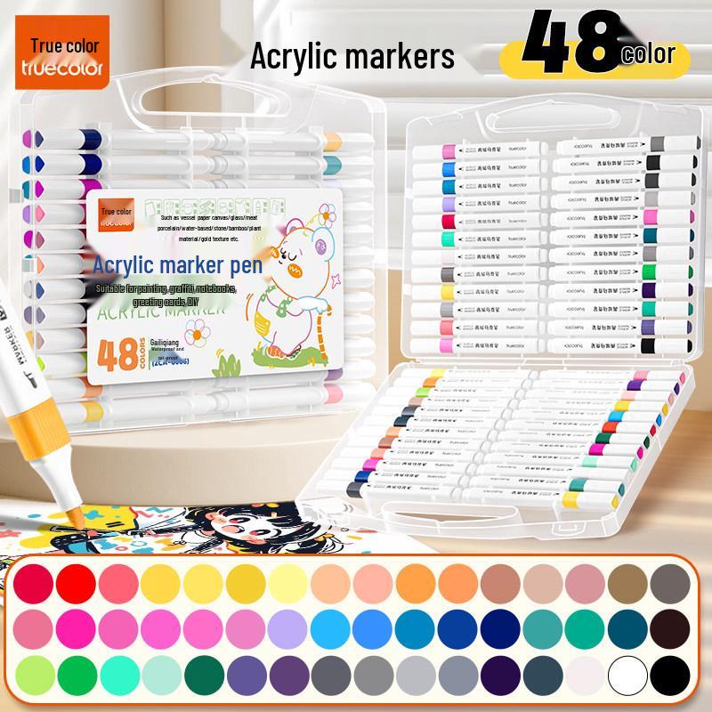 True Color Soft Tip Markers for Kindergarten DIY Painting - Stackable Colored Pencils & Acrylic Markers