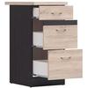 JUNONA Meuble bas de cuisine 40 cm - 3 tiroirs - Plan de travail - Chêne sonoma