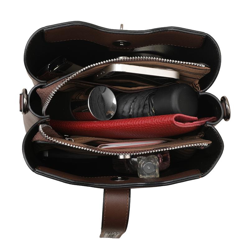 Soft Leather Bag  Monochromatic  High Capacity  Luxury  Designer  Shoulder  Messenger  Ladies  High Quality