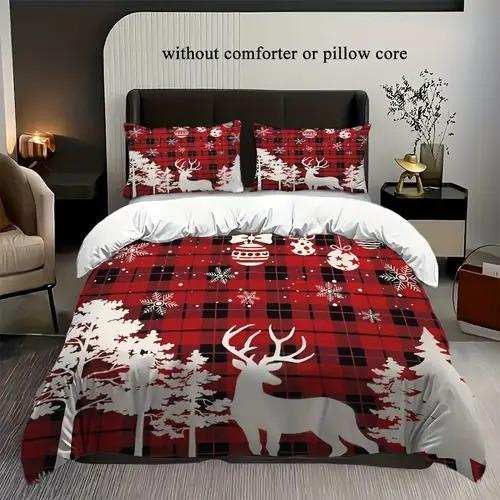 Comforter Christmas Elk Christmas Elk Background Theme Suitable For Children Kids Adults Warm Soft And Breathable