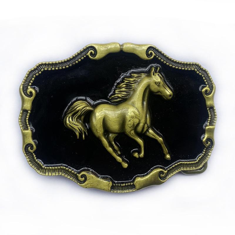 Western Cowboy Mustang Hair Clip & Punk Belt Buckle