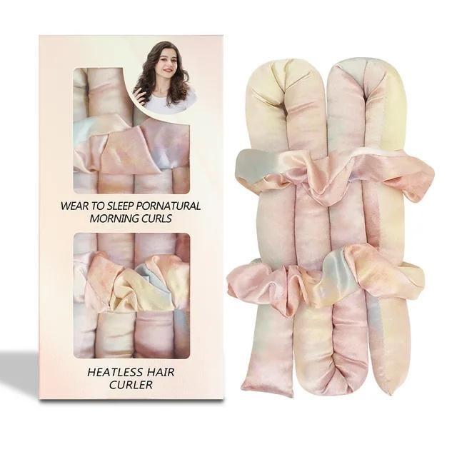 

Набор безнагревательных щипцов для завивки волос, повязка на голову без нагрева, шелковые кудри, лента, бигуди для волос, бигуди для сна, мягкая повязка на голову для укладки волос светло-желтого