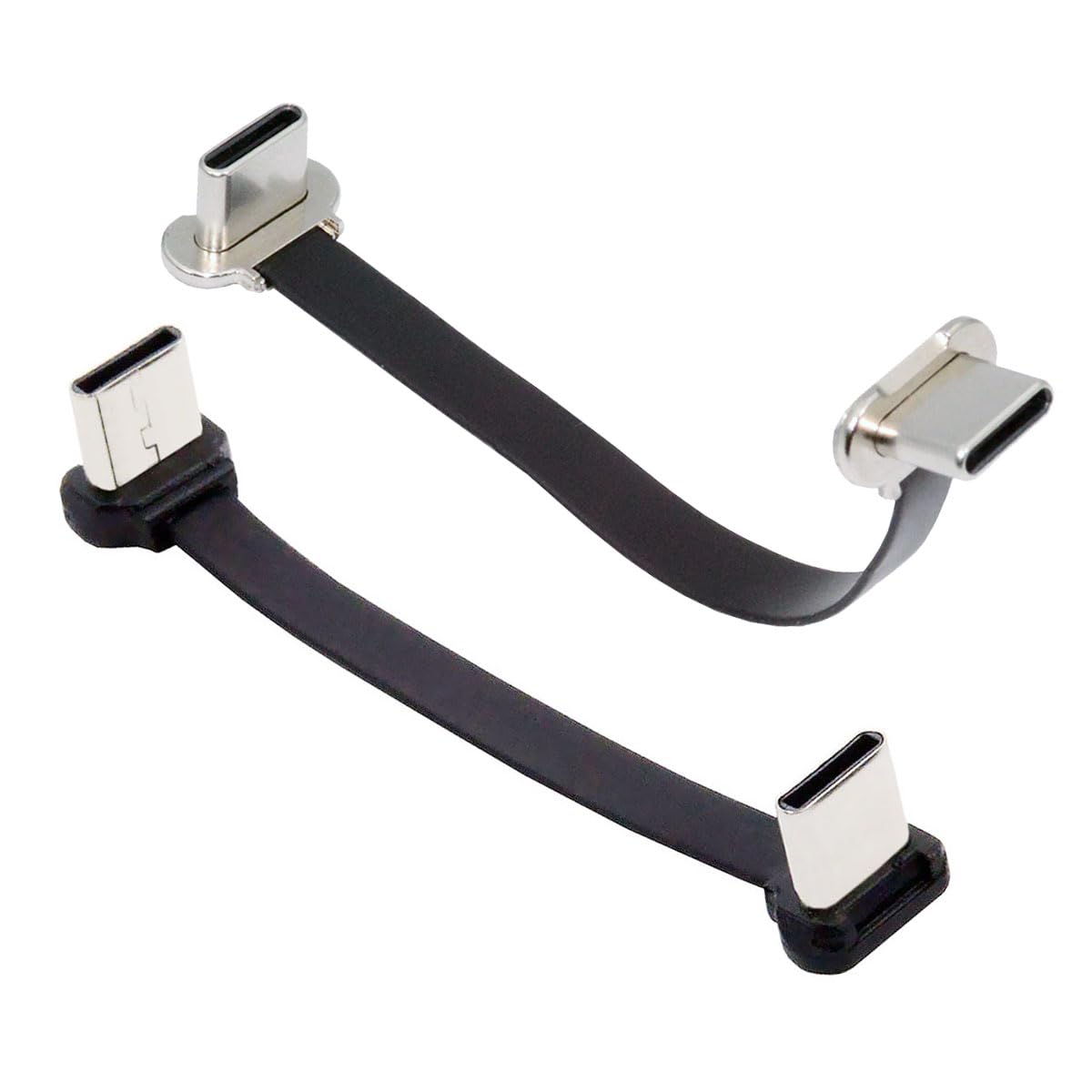 

NFHK Angled to Flat Power USB Data Cable 65W Fast Charging for and Cell Phones 2pcs/Lot USB-C Type-C USB-C Ultra-Thin 2.0 Laptops, Tablets,