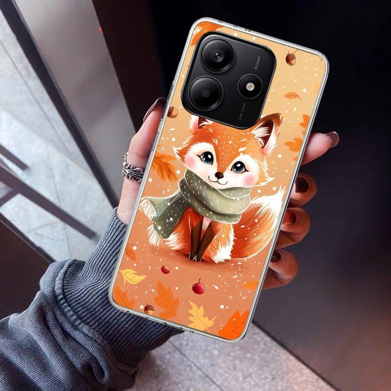Animal Fox Phone Case For Xiaomi Redmi Note 15 14 14S 13 12S 12 Pro Plus 11S 11 10S 10 4G Cover 11E 11T 5G Print Fundas Redmi No
