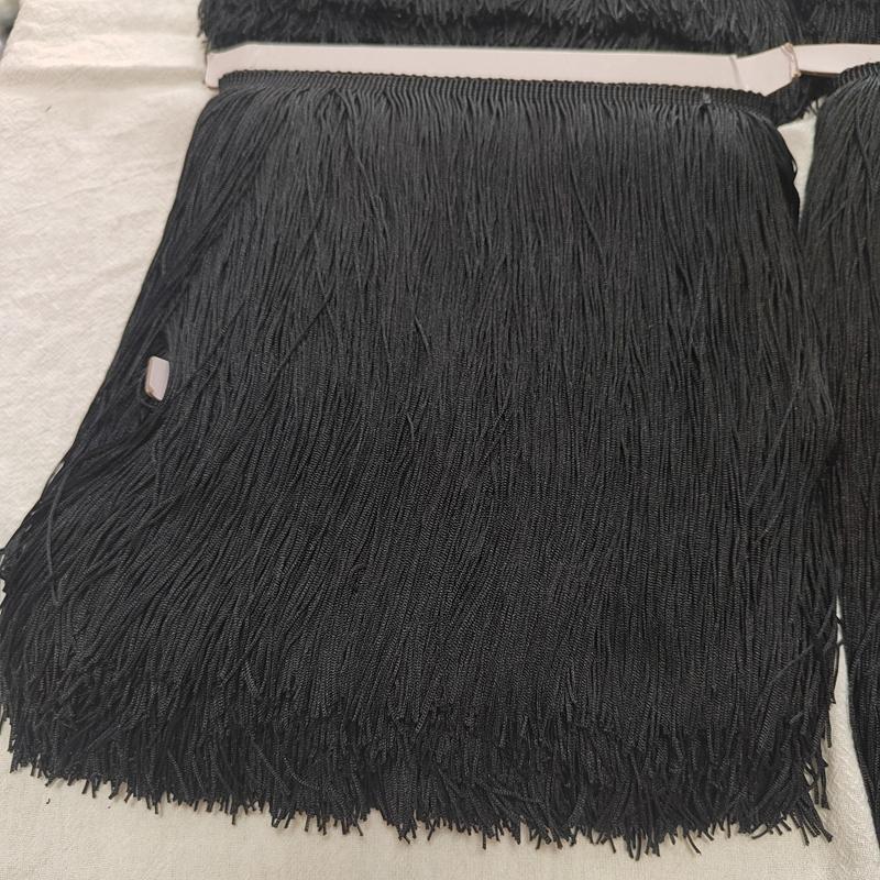 10/15/20/25/30cm Long 10 Meters Black Fringe Trim Tassel Vestido Flecos Borlas De Seda Borlas Flecos Tasseles Trim Accessoires
