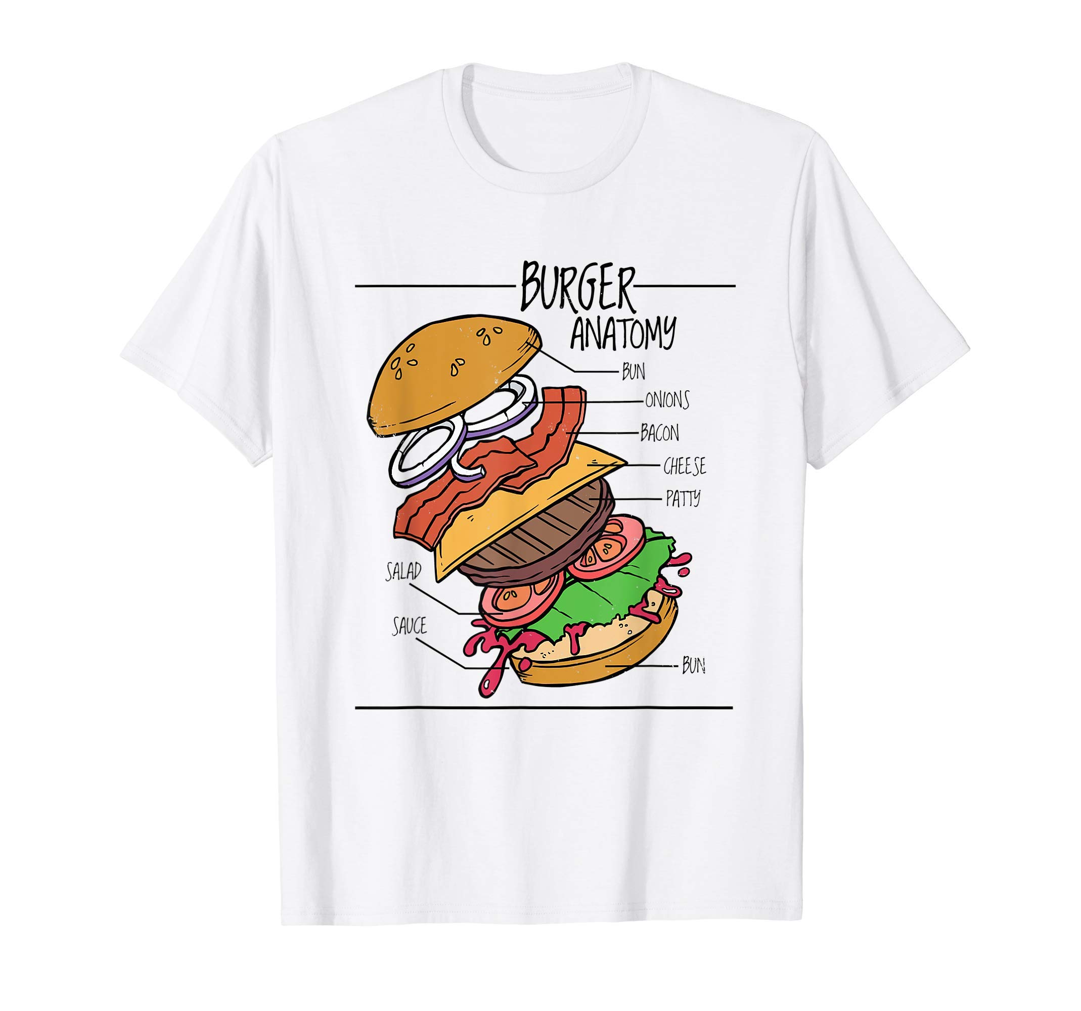 

Hamburger Anatomical Composition Cheeseburger Hamburger Patty T-Shirt