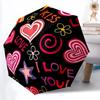 1pc Love Heart Decorations Automatic Folding Umbrella - Portable Collapsible Design, 8-Rib Iron Frame, Durable Fabric Yy251125026