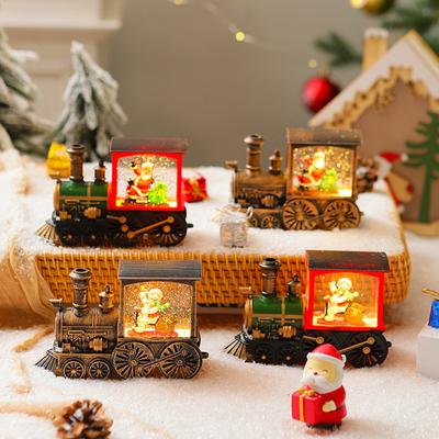 Weihnachtsdekorationen, Santa Claus wassergefüllte goldene Zugornamente, Nachtlichter, Weihnachtsgeschenke