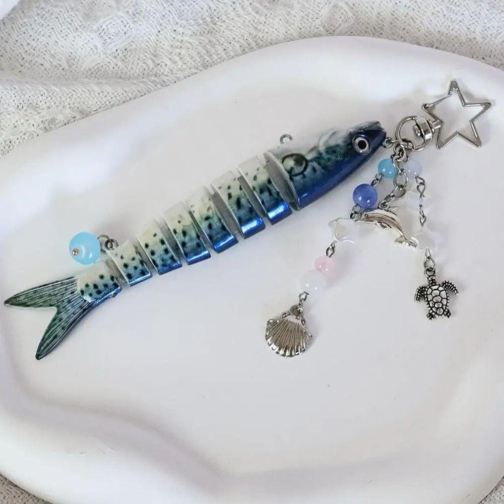 Bionic Design Handmade Fish Keychains High-precision Fish Bait Lanyard  Fishing Enthusiasts
