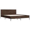 VidaXL Bed Frames Brown Oak 120x200 Cm Engineered Wood and Metal, Bed, Bedroom Furniture, Slatted Base, Bed 3279996
