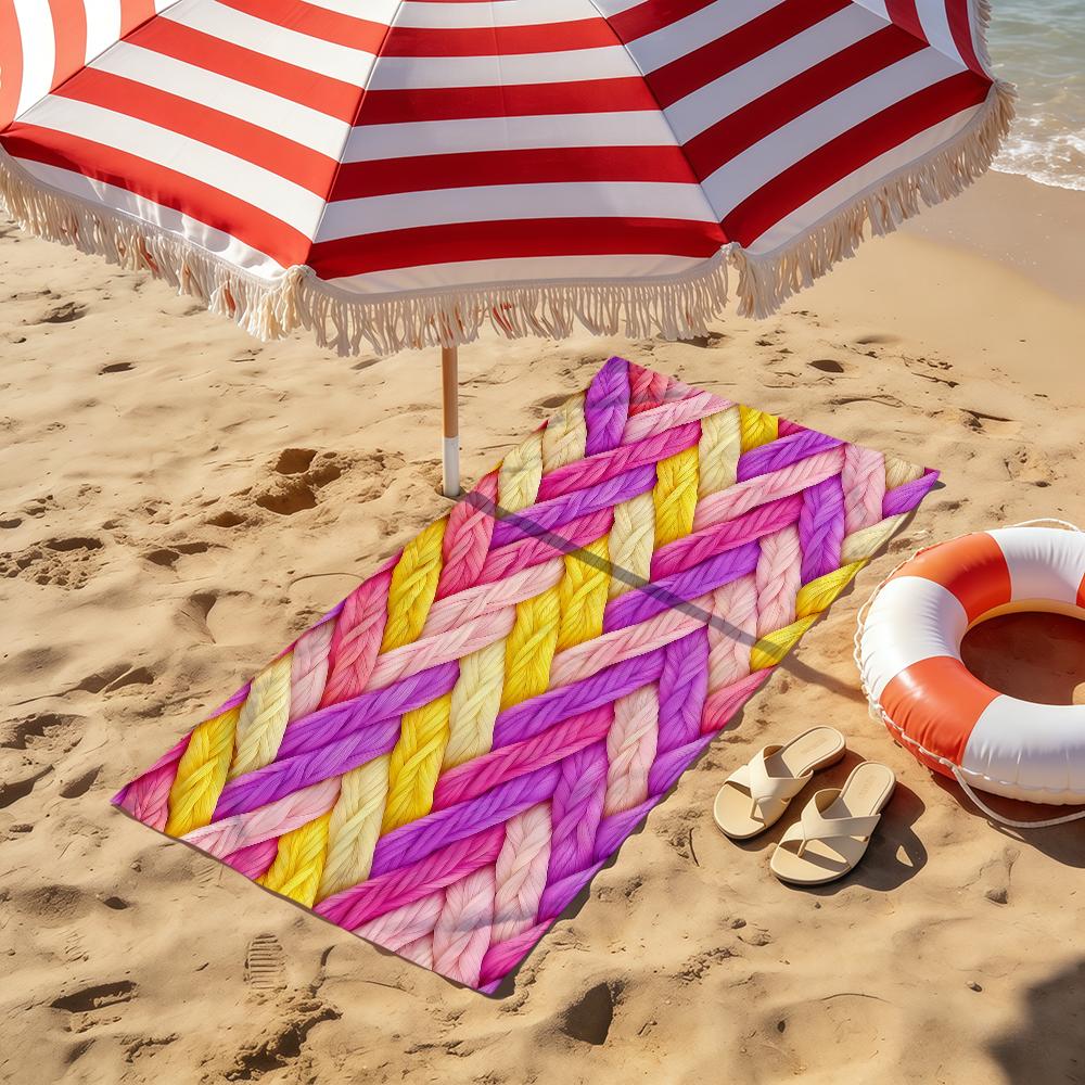 fashion funny Retro ethnic imitation braided pattern soft Beach Towels Trip swim Pool bathing Towel Gym home Decor Gift Holiday
