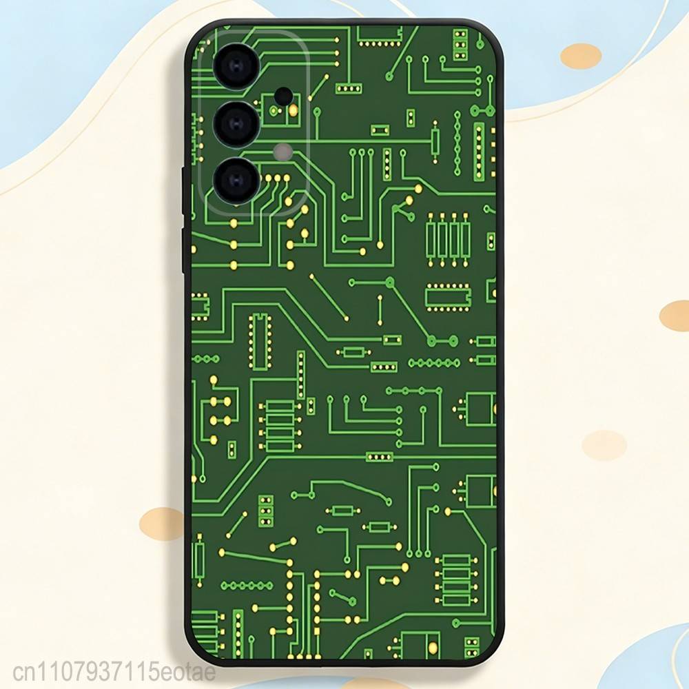 Imitation Circuit Board Pattern Phone Case For Samsung S25,S26,S24,S21,S22,S23,S30,Ultra,S20,Plus,Fe,Lite,5G Black Cover