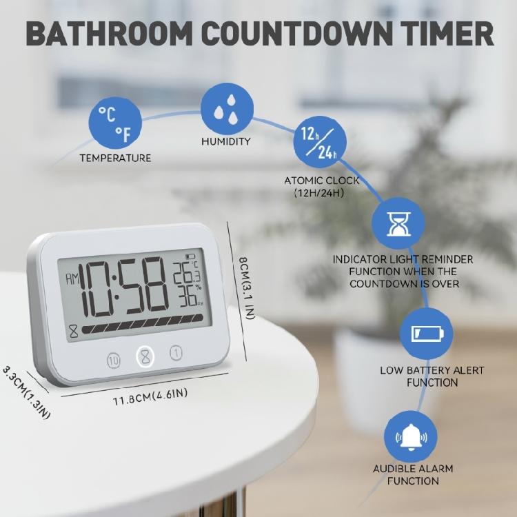 User Friendly Shower Clock With Timer Temperature Display Reliable Waterproofing Shower Clock For Everyday Display