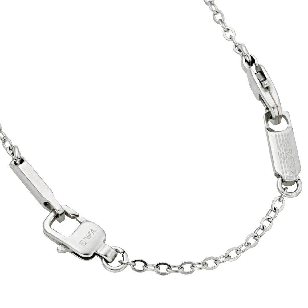 Emporio Armani Reversible Cross Necklace Pendant In Stainless Steel with Eagle Logo and Silver Accents Men's (Product Code EGS1705040)