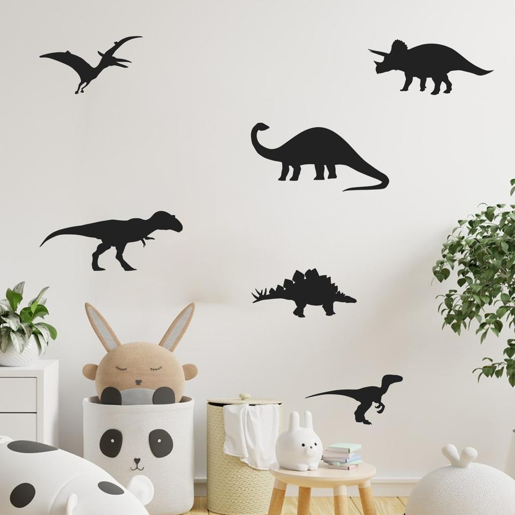 Cartoon Dinosaur Wall Stickers, Kids Room Nursery Decor Animal Wall Art, Removable Self-Adhesive